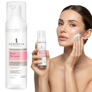 Pianka oczyszczająca do mycia twarzy Afrodita PEEL RE NEW z kwasami 200ml