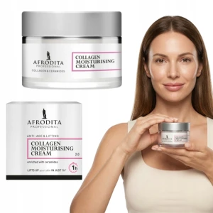 Krem z ceramidami Nawilżający do twarzy na zmarszczki Afrodita Collagen