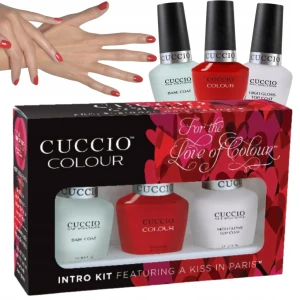 Zestaw do manicure Top baza lakier czerwony CUCCIO Colour Kiss in Paris