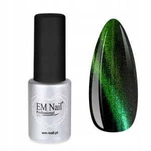 Em-Nail zielony magnetyczny lakier hybrydowy Cat Eye Klakier nr 5