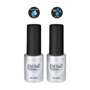 EM Nail Water Drops Base + Top Coat Zestaw Efekt Kropli Rosy