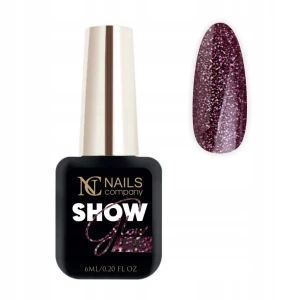Nails Company śliwkowy brokatowy lakier hybrydowy Show Glow 126