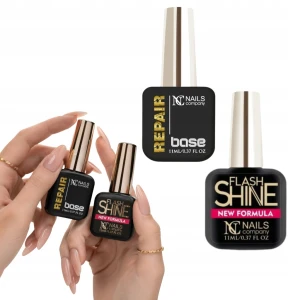 Zestaw baza top do paznokci Nails Company Repair Base 11ml Flash Shine 11ml