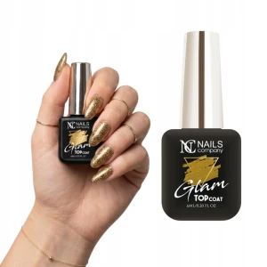 Top hybrydowy bez przemywania z drobinkami złota Nails Company GLAM 11ml