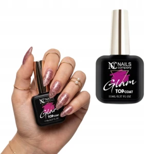 Top hybrydowy z drobinkami bez przemywania Nails Company GLAM PINK 11ml