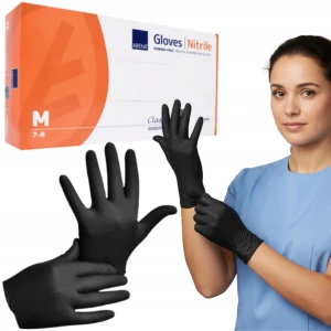 Rękawiczki nitrylowe diagnostyczne ochronne bezpudrowe Abena r. M 100 szt