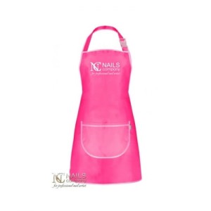 Nails Company fartuszek dla stylistki różowy z szarym napisem 