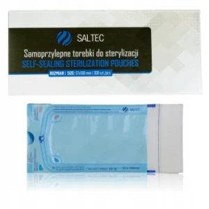 Saltec Torebki do sterylizacji papierowo-foliowe płaskie 57x100mm 200szt